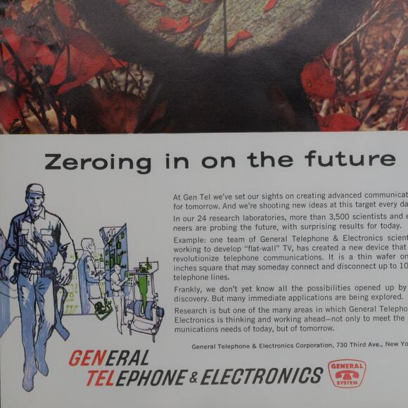 General Telephone & Electronics Magazine Advertisement 1960s Vintage Utilities - Picture 4 of 6